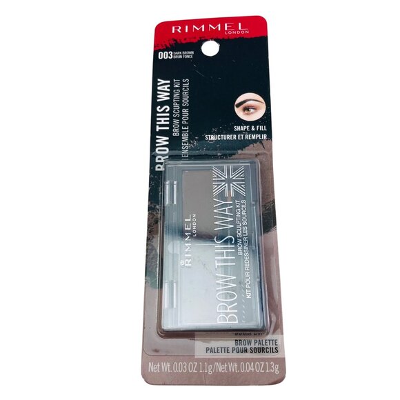Rimmel London Brow This Way Dark Brown 003 Eyebrow Sculpting Kit New - Picture 1 of 3